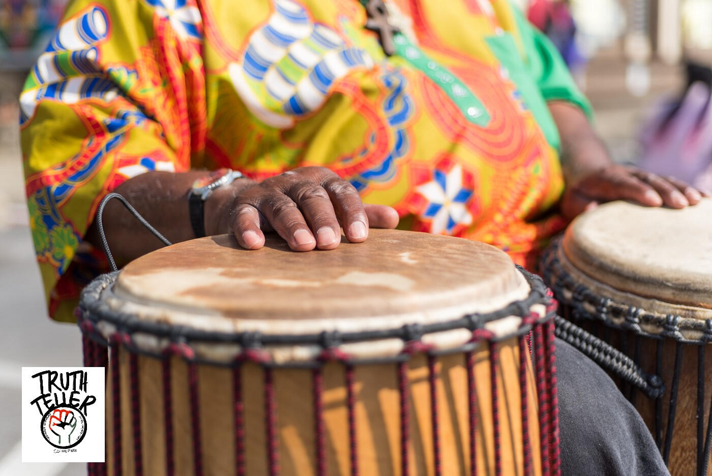 The hands of one of the amazing drummers from the Khalfani Group. BYB4J253 PMA 2019. Photo Credit Jefferson Mok.